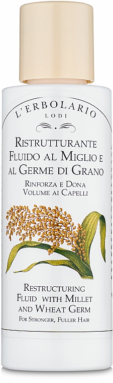 Płyn odbudowujący strukturę włosów Proso i zarodki pszenicy - L'Erbolario Ristrutturante Fluido al Miglio e al Germe di Grano — Zdjęcie N2