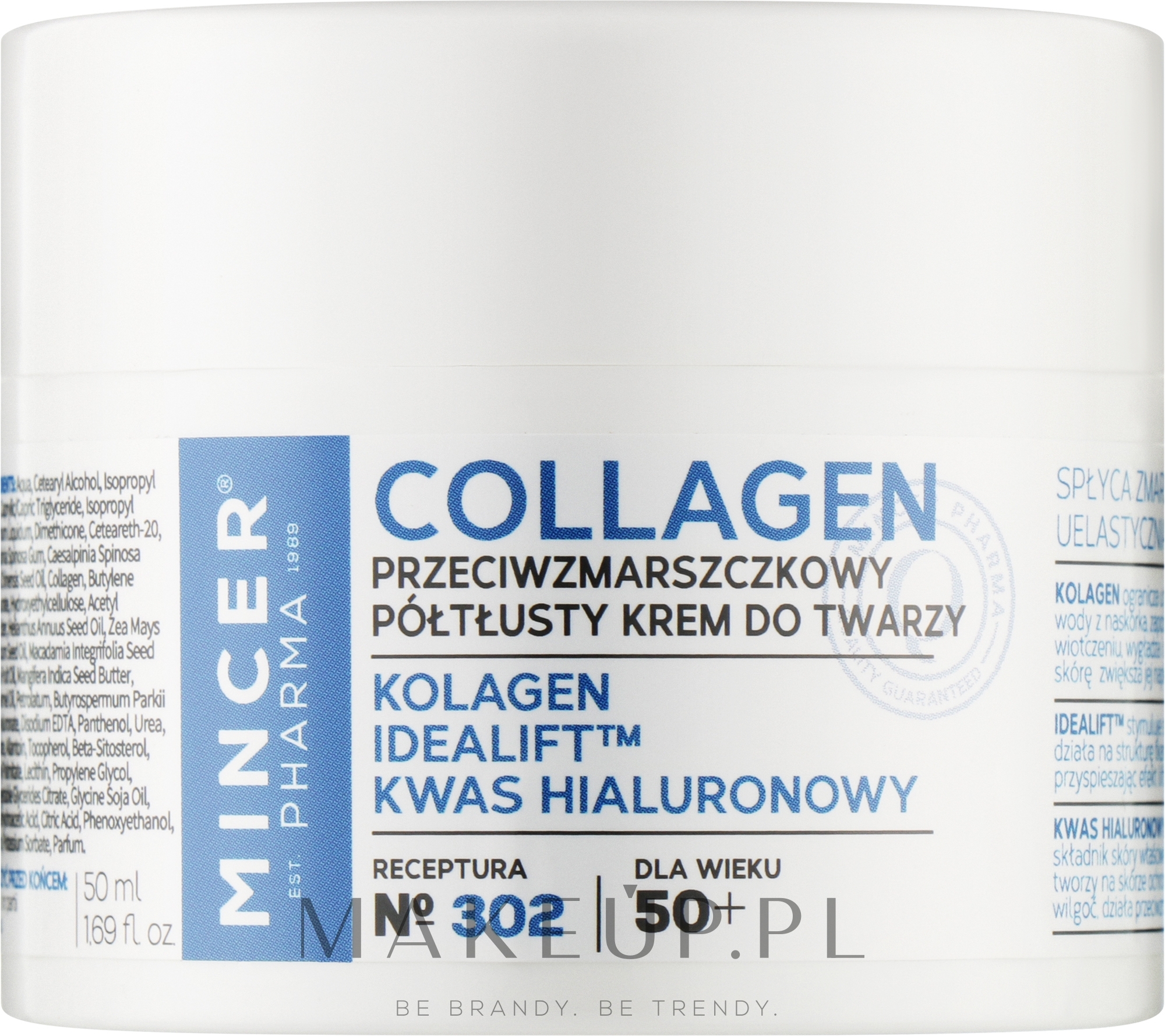 Przeciwzmarszczkowy półtłusty krem do twarzy 50+ - Mincer Pharma Collagen N°302 Face Cream — Zdjęcie 50 ml