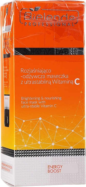 PRZECENA! Rozjaśniająco-odżywcza maseczka z ultrastabilną witaminą C - Bielenda Professional Supremelab Energy Boost * — Zdjęcie N1