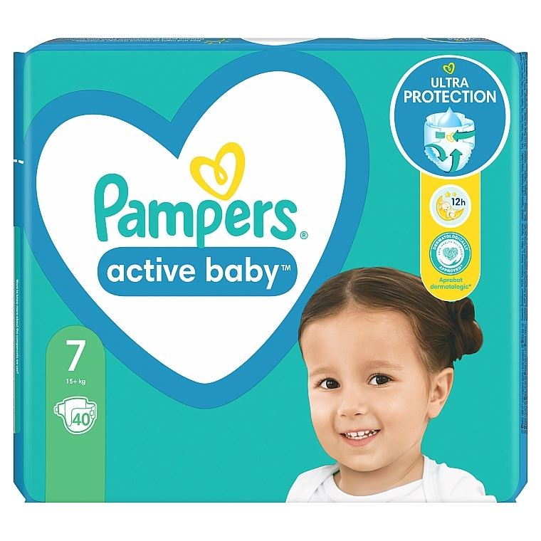 PRZECENA! Pieluchy Active Baby 7 (15 + kg), 40 szt - Pampers * — Zdjęcie N10