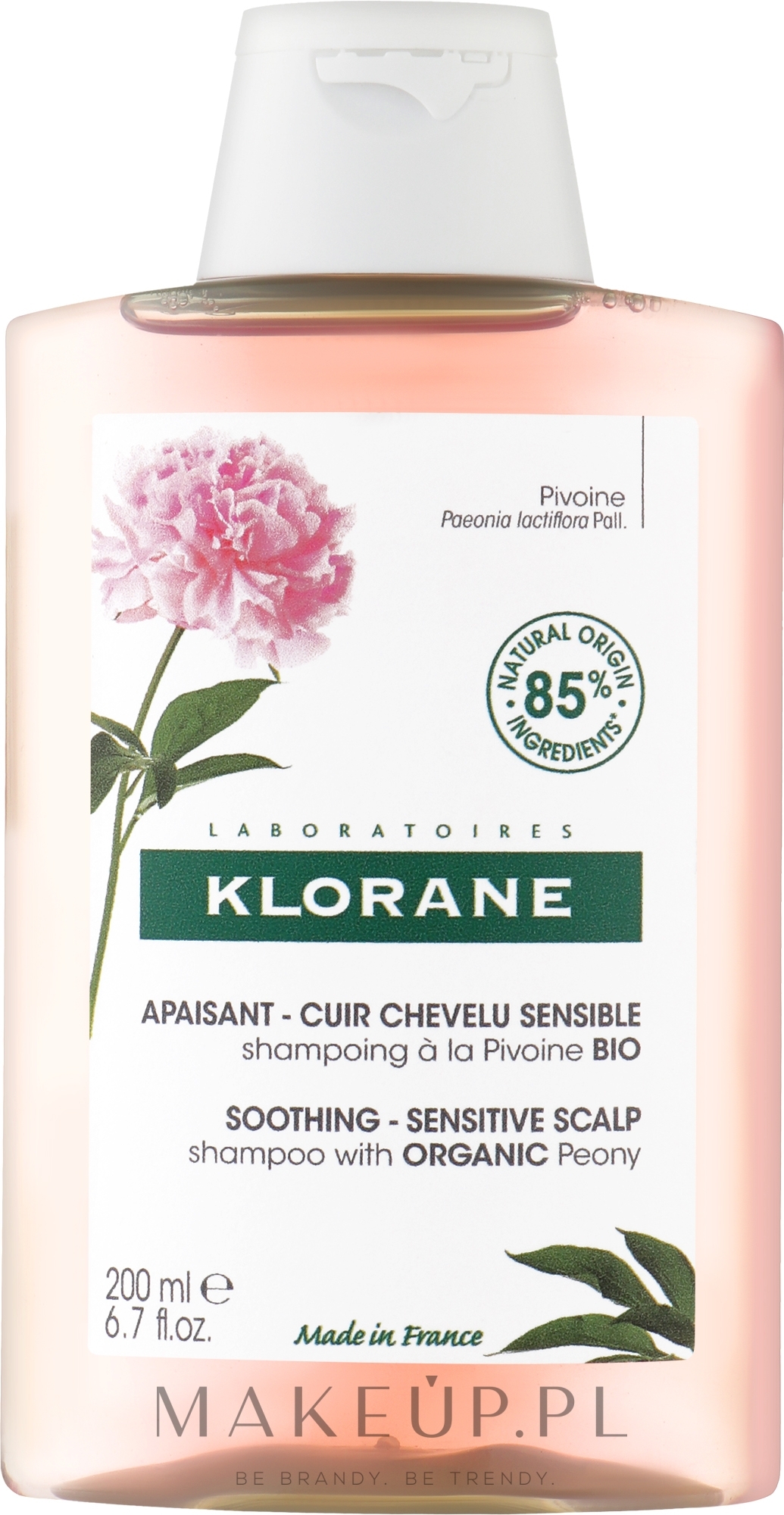 Kojący szampon do włosów z wyciągiem z piwonii - Klorane Soothing Shampoo With Peony Extract — Zdjęcie 200 ml