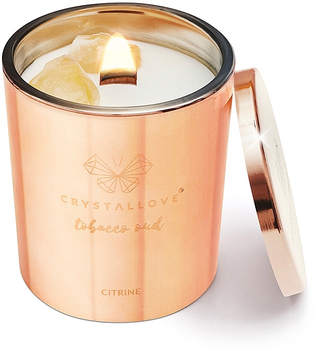 Świeca sojowa z cytrynem i tobacco oud - Crystallove Soy Candle with Citrine Tobacco Oud — Zdjęcie N6