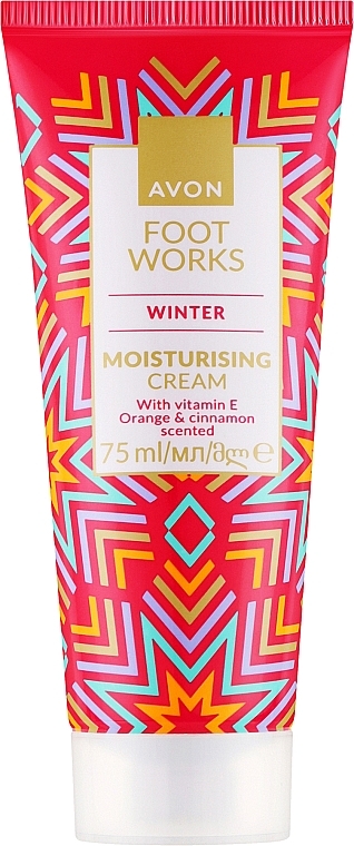 Nawilżający krem ​​do stóp z witaminą E o zapachu pomarańczy i cynamonu - Avon Foot Works Winter Moisturising Cream  — Zdjęcie N1