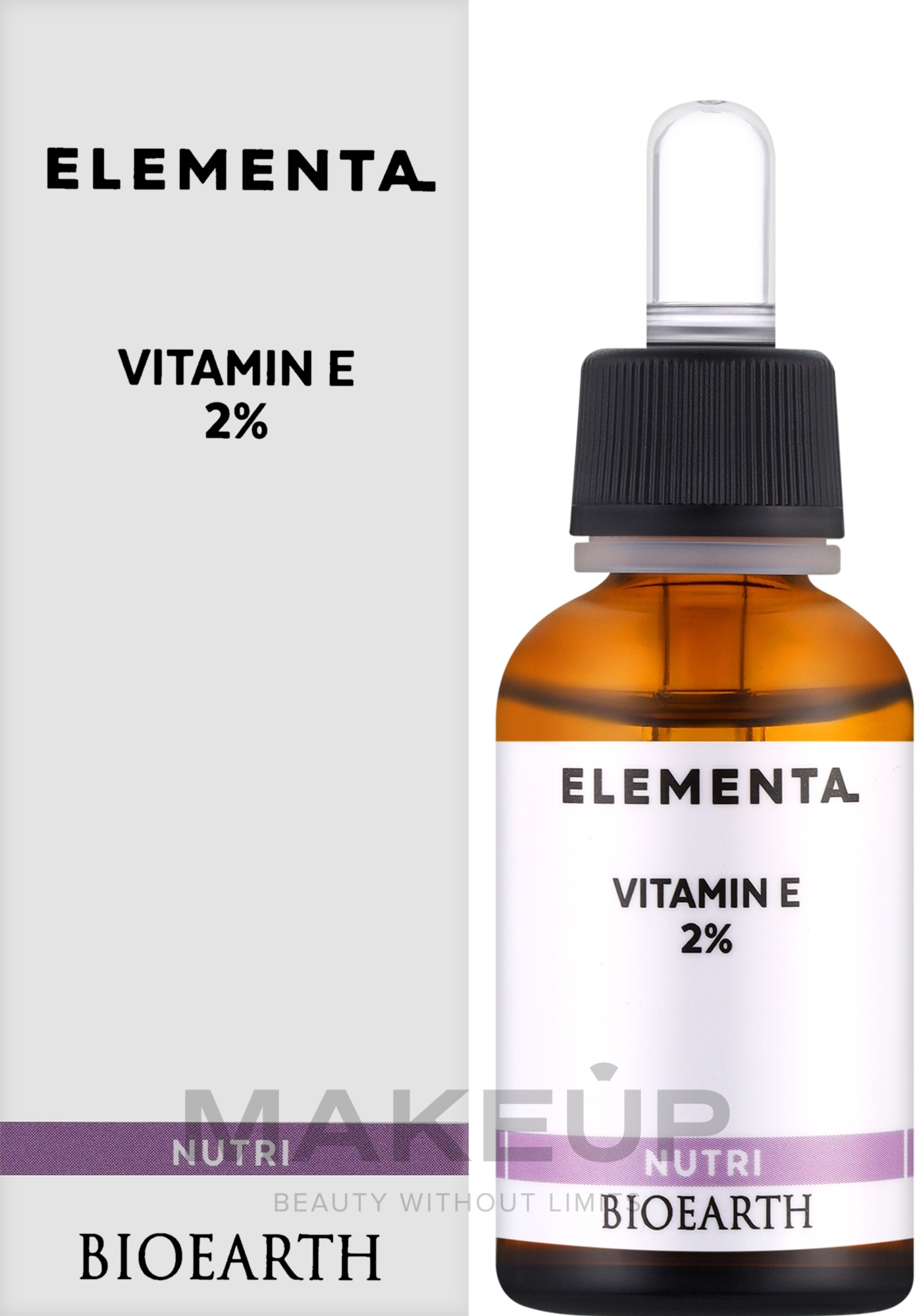 Serum do twarzy z witaminą E 2% - Bioearth Elementa Nutri Vitamin E 2% — Zdjęcie 30 ml