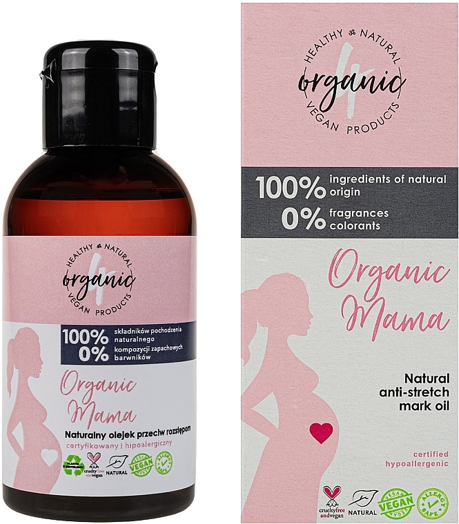 Naturalny olejek przeciw rozstępom - 4Organic Organic Mama Natural Anti-Stretch Mark Oil — Zdjęcie N1