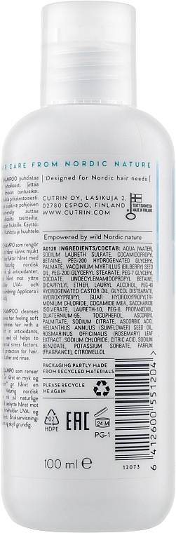 Nawilżający szampon do włosów suchych - Cutrin Ainoa Moisture Shampoo — Zdjęcie N2