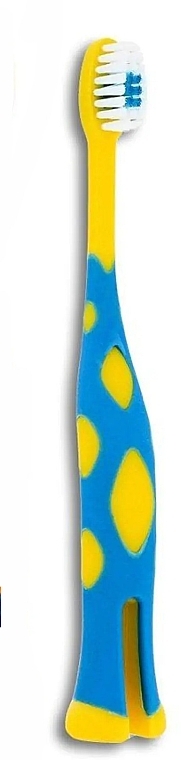 Szczoteczka do zębów dla dzieci, miękka, od 3 lat, żółta z niebieskim - Wellbee Travel Toothbrush For Kids — Zdjęcie N1