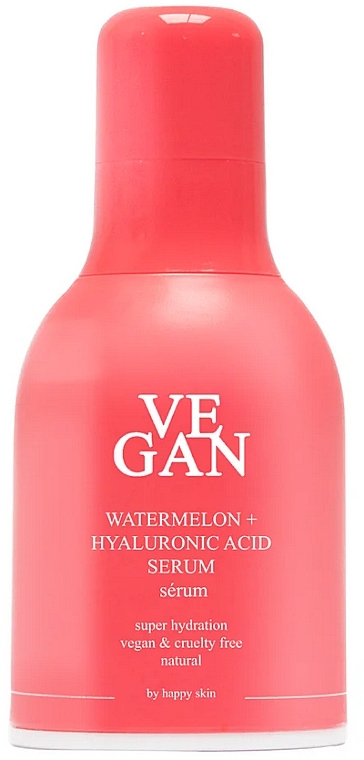 Super nawilżające serum z arbuzem i kwasem hialuronowym - Vegan By Happy Skin Watermelon + Hyaluronic Acid Serum — Zdjęcie N2