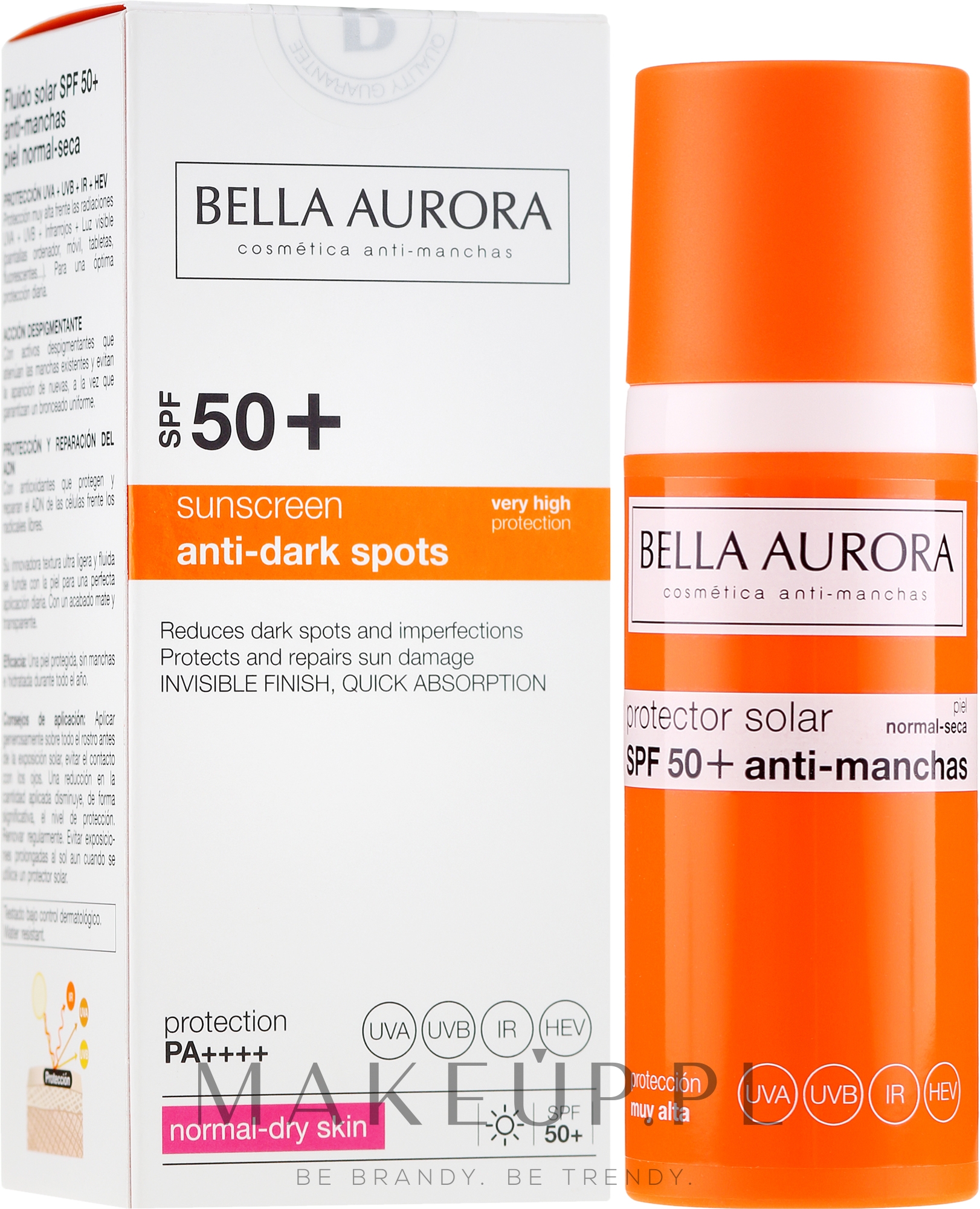 Odmładzający krem do twarzy z filtrem SPF 50+ - Bella Aurora Sunscreen Anti-Dark Spots Protect-Adapt System — Zdjęcie 50 ml