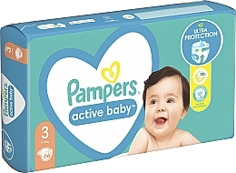 Pampers Active Baby 3 pieluchy (6-10 kg), 66 szt. - Pampers — Zdjęcie N9