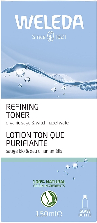 Nawilżający i zwężający pory tonik normalizujący pH z organicznym oczarem wirginijskim do skóry normalnej, mieszanej i tłustej - Weleda Refining Toner — Zdjęcie N2
