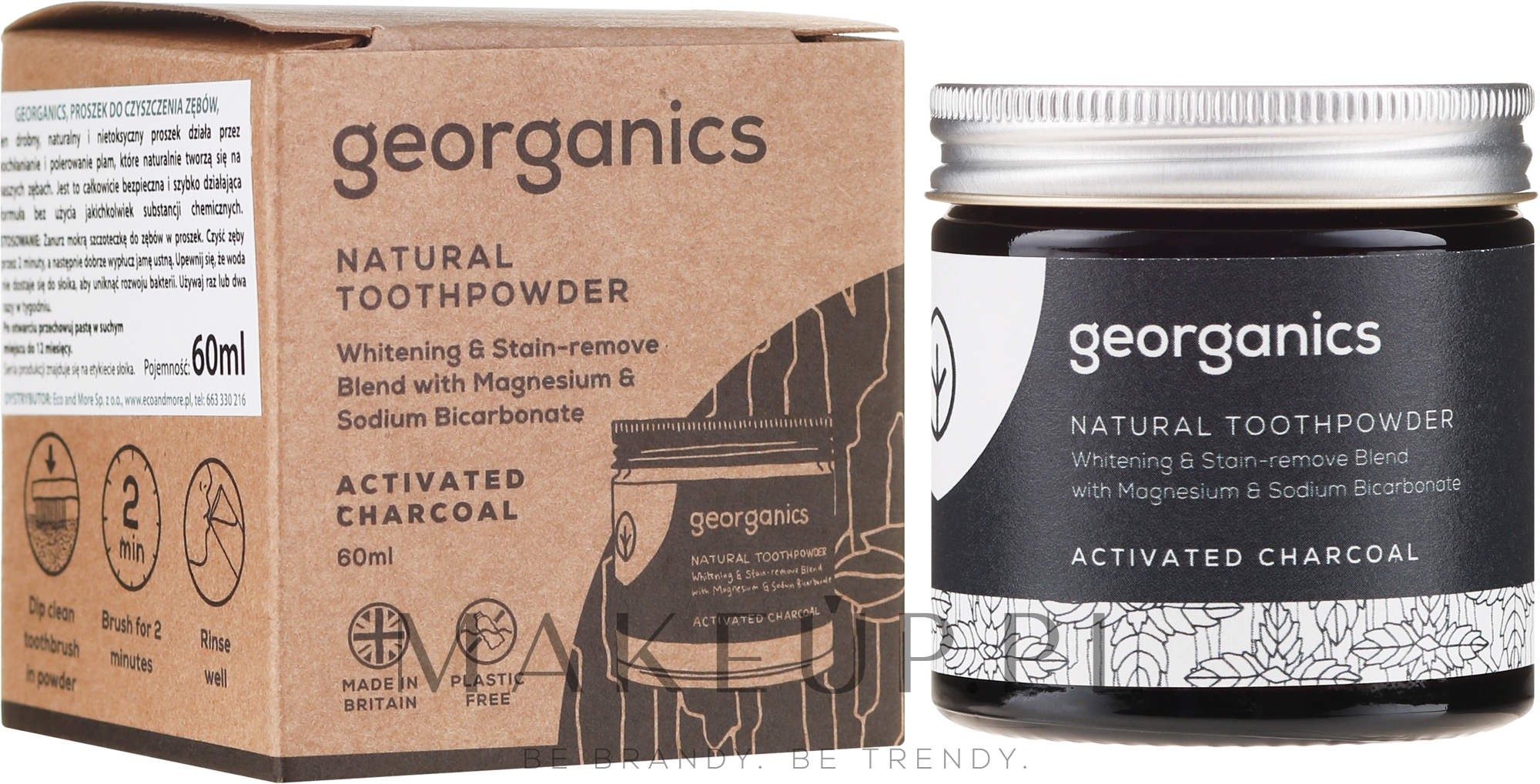 Naturalny proszek do zębów - Georganics Activated Charcoal Natural Toothpowder — Zdjęcie 60 ml