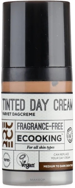 Tonizujący krem na dzień do twarzy - Ecooking Tinted Day Cream — Zdjęcie Medium/Dark