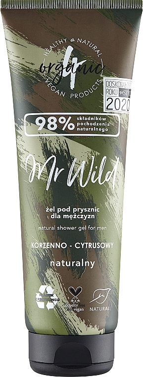Naturalny żel pod prysznic dla mężczyzn o korzenno-cytrusowym aromacie - 4Organic Mr Wild — Zdjęcie N1
