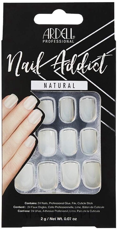 Sztuczne paznokcie - Ardell Nail Addict Artifical Nail Set Natural Squared — Zdjęcie 24 szt.