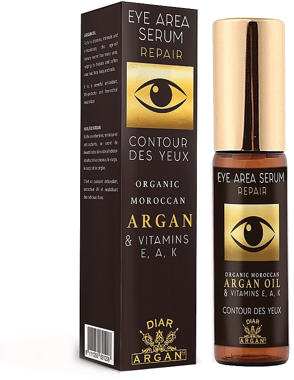 Serum pod oczy Olej arganowy i witaminy - Diar Argan Repair Eye Area Serum With Argan Oil & Vitamins E, A, K — Zdjęcie N1