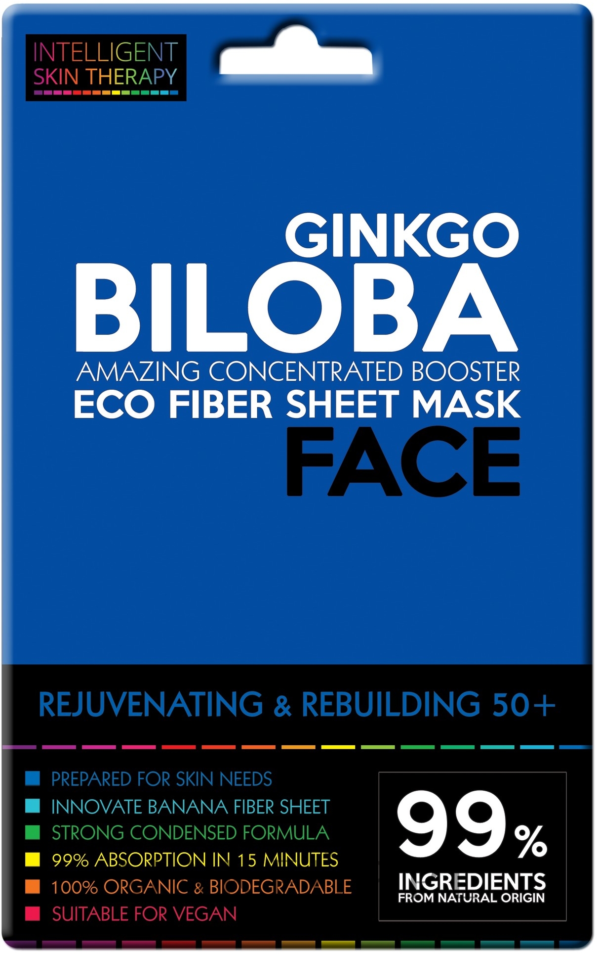 Odmładzająco-wzmacniająca maska z ginkgo biloba - Beauty Face Intelligent Skin Therapy Mask — Zdjęcie 25 g