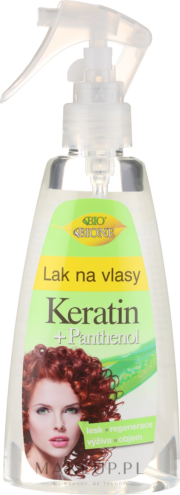 Keratynowy lakier do włosów z pantenolem - Bione Cosmetics Keratin + Panthenol Hair Lacquer — Zdjęcie 200 ml