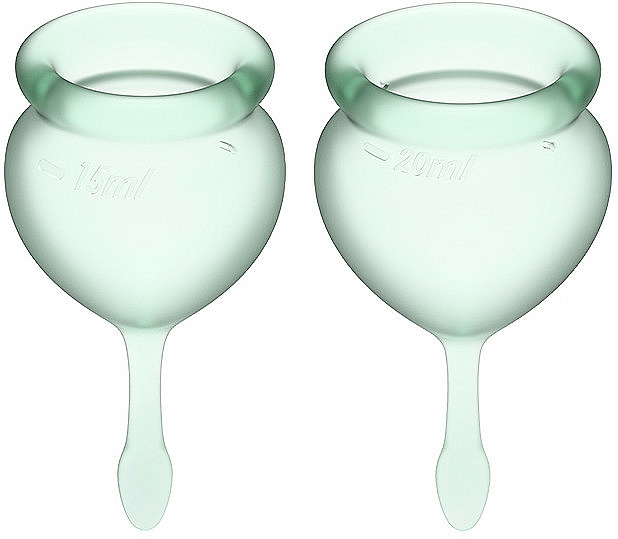 Zestaw kubeczków menstruacyjnych - Satisfyer Feel Good Menstrual Cup Light Green