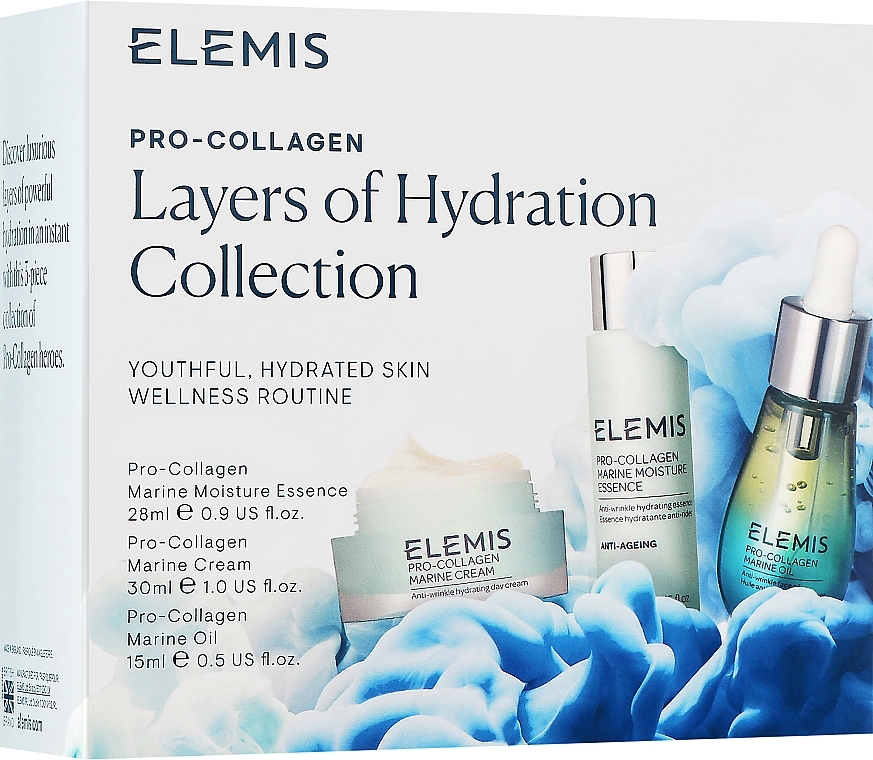 Zestaw - Elemis Pro-Collagen Layers of Hydration Collection (essence/28ml + oil/15ml + f/cr/30ml) — Zdjęcie N1