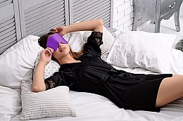 Maska do snu Soft Touch, fioletowa (20 x 8 cm) - MAKEUP — Zdjęcie N2