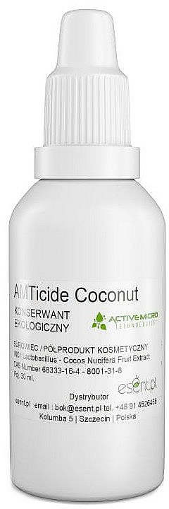 Konserwant do produktów kosmetycznych kokosowych - Esent AMTicide Coconut — Zdjęcie N1