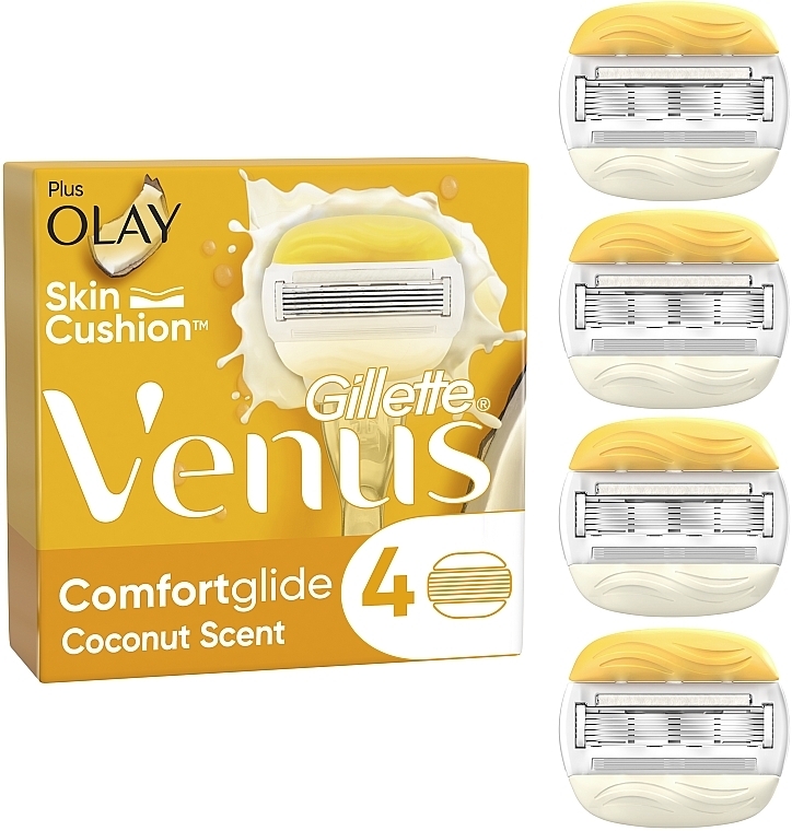 Wymienne wkłady do maszynki, 4 szt. - Gillette Venus Comfortglide & Olay Coconut Refills — Zdjęcie N2