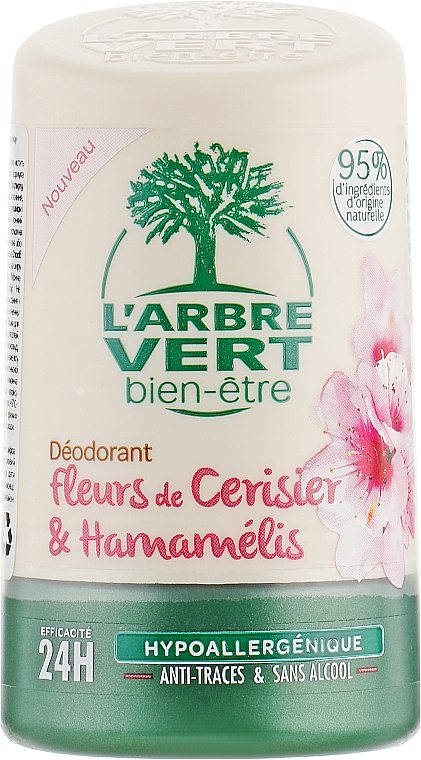 Dezodorant z wyciągiem z kwiatu wiśni i oczaru wirginijskiego - L'Arbre Vert Deodorant