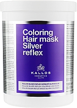 Maska do włosów niwelująca żółte tony - Kallos Cosmetics Coloring Hair Mask Silver Reflex — Zdjęcie N3