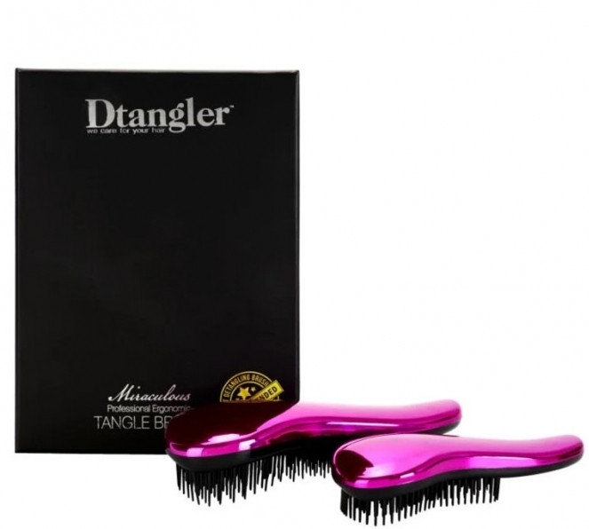 Zestaw szczotek do włosów - KayPro Dtangler Miraculous Pink (2 x brush) — Zdjęcie N1