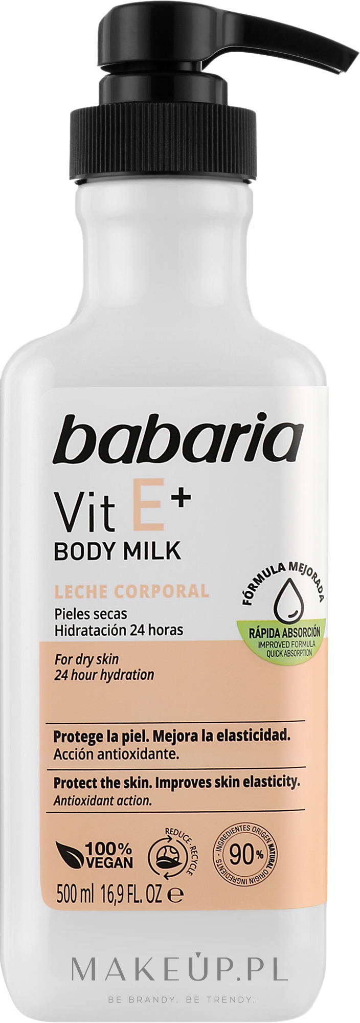Mleczko do ciała z witaminą E - Babaria Body Milk Vit E+ — Zdjęcie 500 ml