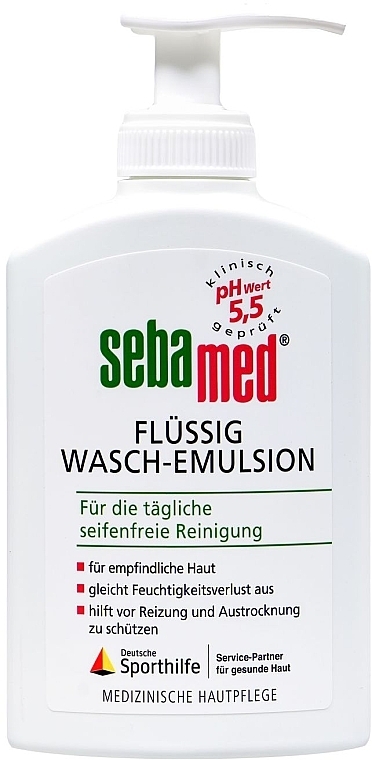 Emulsja do oczyszczania twarzy i ciała - Sebamed Soap-Free Liquid Washing Emulsion pH 5.5 — Zdjęcie N1