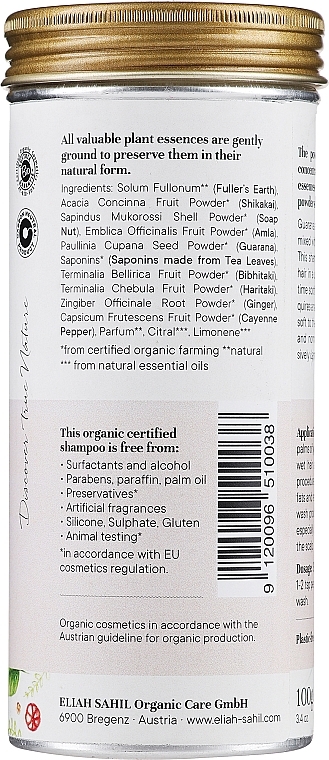 Organiczny szampon w proszku, wzmacniający - Eliah Sahil Natural Shampoo Powder for Stronger Hair Roots — Zdjęcie N2