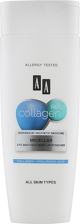 Płyn micelarny do demakijażu oczu i twarzy - AA Collagen Hial+ Face Micelar
