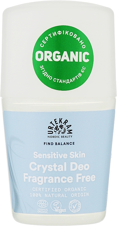 Organiczny dezodorant w kulce, bezwonny - Urtekram Sensitive Skin Crystal Deo Fragrance Free — Zdjęcie N1