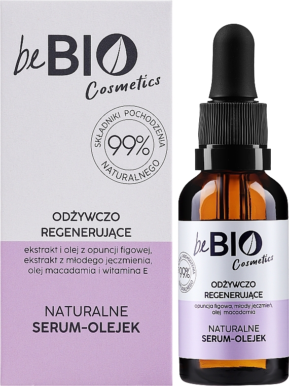 Naturalny odżywczo-regenerujący olejek do twarzy - BeBio  — Zdjęcie N2