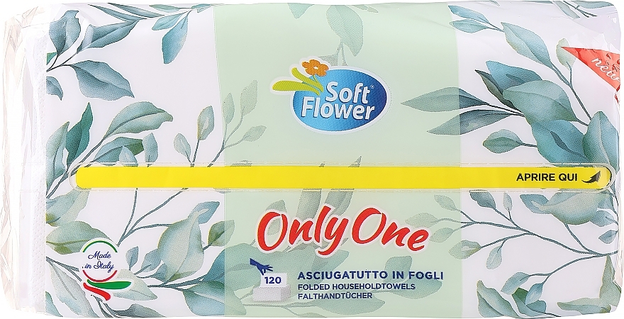 Chusteczki dwuwarstwowe, 120 sztuk, liście - Soft Flower Only One — Zdjęcie N1