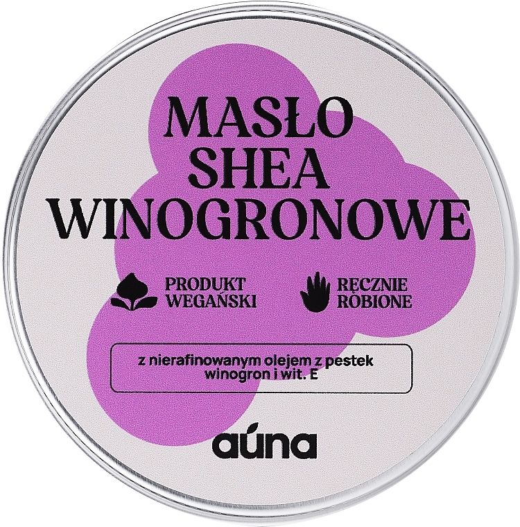 Masło shea do twarzy i ciała Winogrono - Auna Shea Grape Butter — Zdjęcie N1