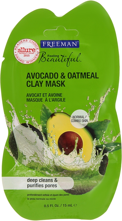 Oczyszczająca maska glinkowa do twarzy Awokado i owsianka - Freeman Feeling Clay Mask Avocado + Oatmeal
