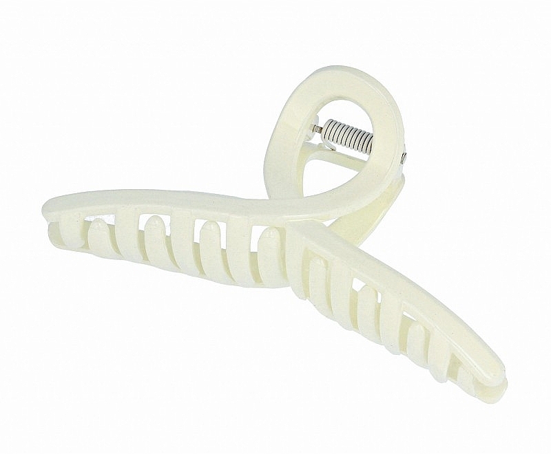 Spinka do włosów Krab, XL 10,5 cm, biała - Ecarla — Zdjęcie N1