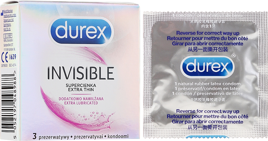 Prezerwatywy supercienkie, 3szt. - Durex Invisible — Zdjęcie N1