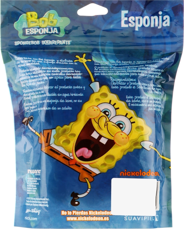 Gąbka kąpielowa dla dzieci, Spongebob, różowo-niebieska - Suavipiel Sponge Bob Bath Sponge — Zdjęcie N3