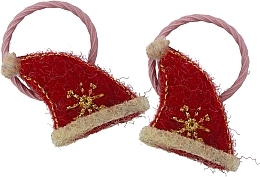 Świąteczne spinki do włosów Kapelusz Mikołaja, różowe - Lolita Accessories — Zdjęcie N1