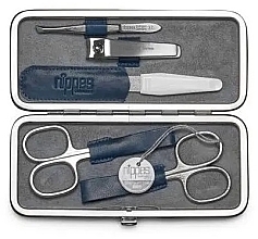 Zestaw do manicure 5 elementów, niebieski - Nippes Solingen Manicure Set Vintage 1032 — Zdjęcie N1