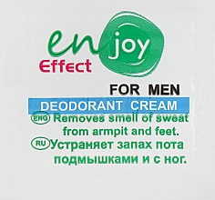 Eko-krem-dezodorant - Enjoy & Joy For Man Deodorant Cream (próbka) — Zdjęcie N1