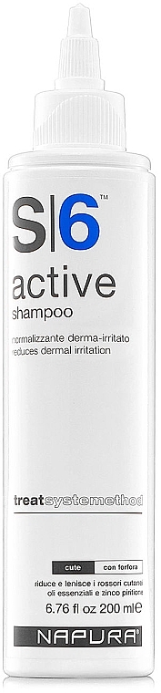 Szampon przeciwłupieżowy do podrażnionej skóry głowy - Napura S6 Active Shampoo — Zdjęcie N1