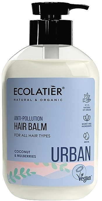 Odżywczy balsam do wszystkich rodzajów włosów Kokos i Morwa - Ecolatier Urban Hair Balm — Zdjęcie N1