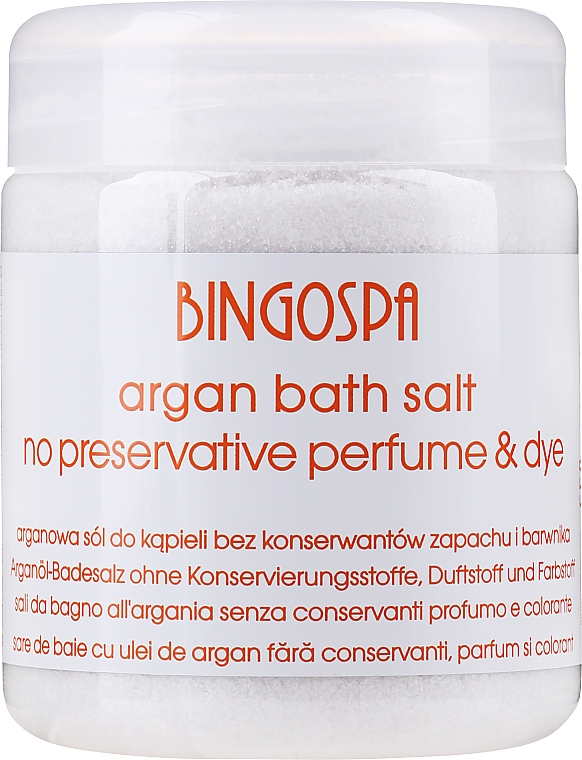 Sól arganowa do kąpieli, jacuzzi, zabiegów SPA, okładów i peelingu - BingoSpa Argan Salt Bath — Zdjęcie N1