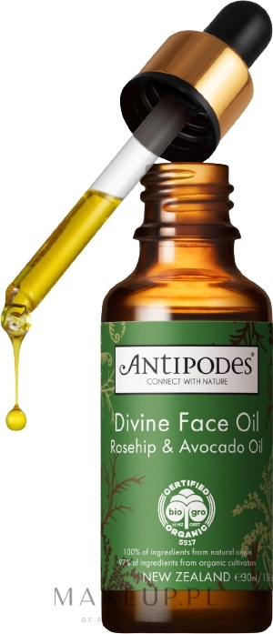 Olejek do twarzy Dzika róża i awokado - Antipodes Divine Avocado & Rosehip Face Oil — Zdjęcie 30 ml