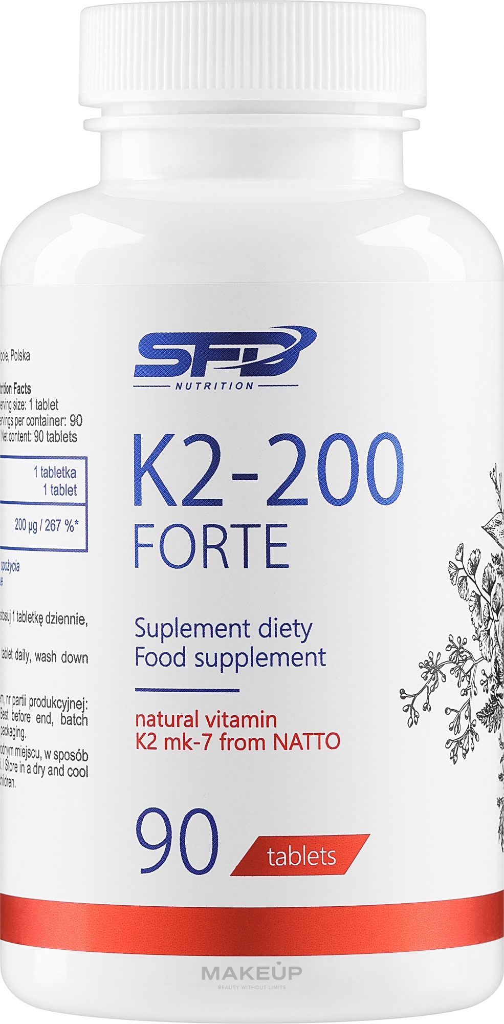 Dodatek do żywności K2-200 Forte - SFD Nutrition K2-200 Forte — Zdjęcie 90 szt.
